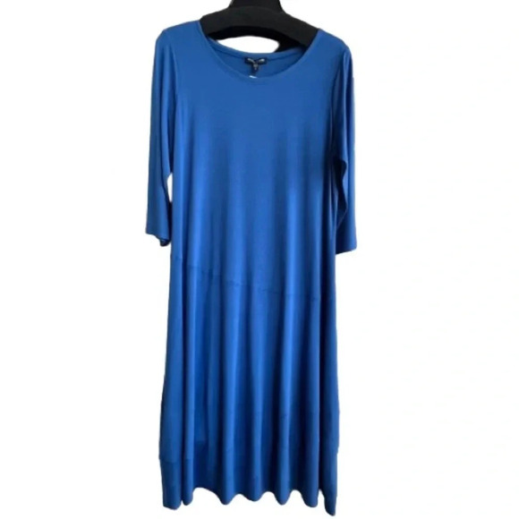 EILEEN FISHER Women’s Neptune Shift Dress Size Medium Blue Viscose Jersey System - Picture 1 of 11